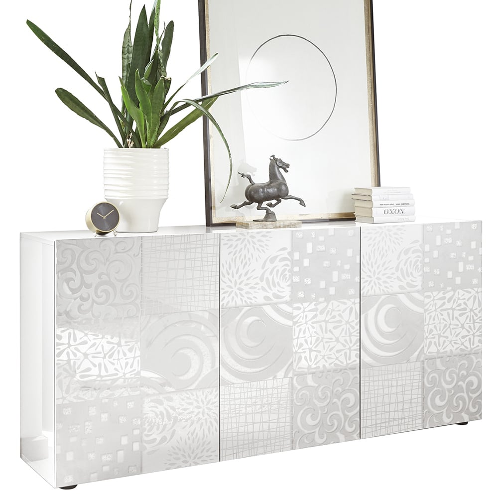 Ardent High Gloss Sideboard With 3 Doors In White