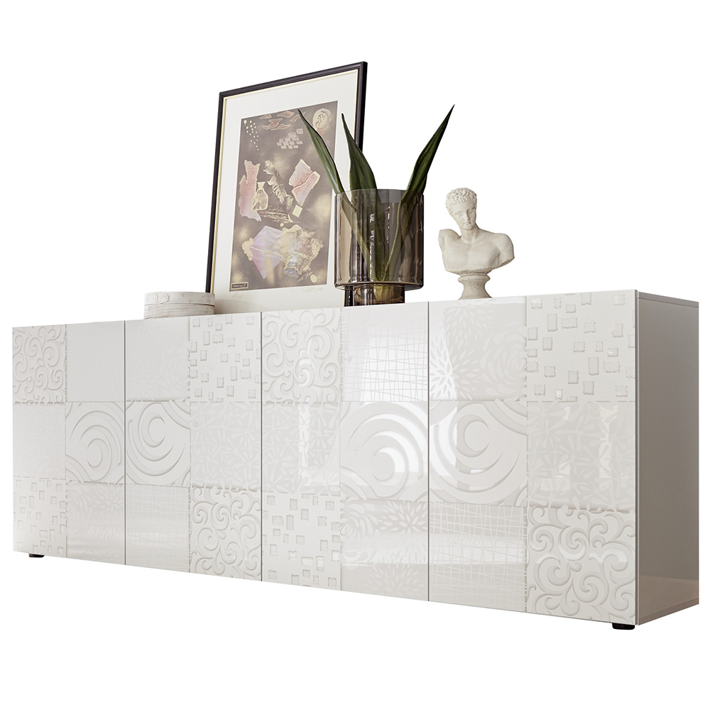 Ardent High Gloss Sideboard With 4 Doors In White