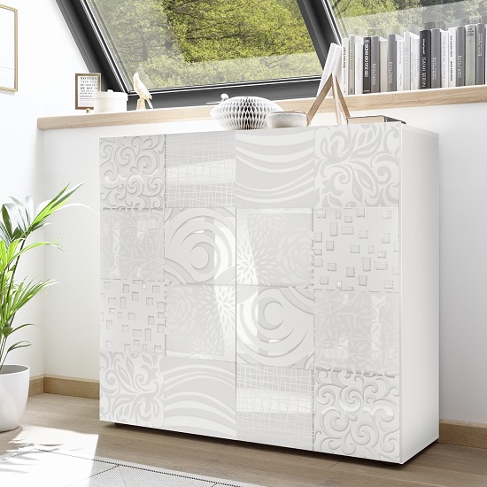 Read more about Ardent modern highboard in white high gloss with 2 doors