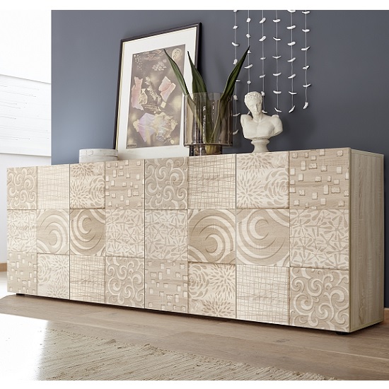 Product photograph of Ardent Wooden Large Sideboard In Sonoma Oak With 4 Doors from Furniture in Fashion