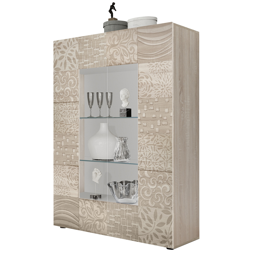 Ardent Wooden Display Cabinet With 2 Doors In Sonoma Oak