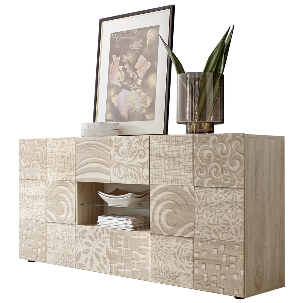 Ardent Wooden Sideboard With 2 Doors 2 Drawers In Sonoma Oak
