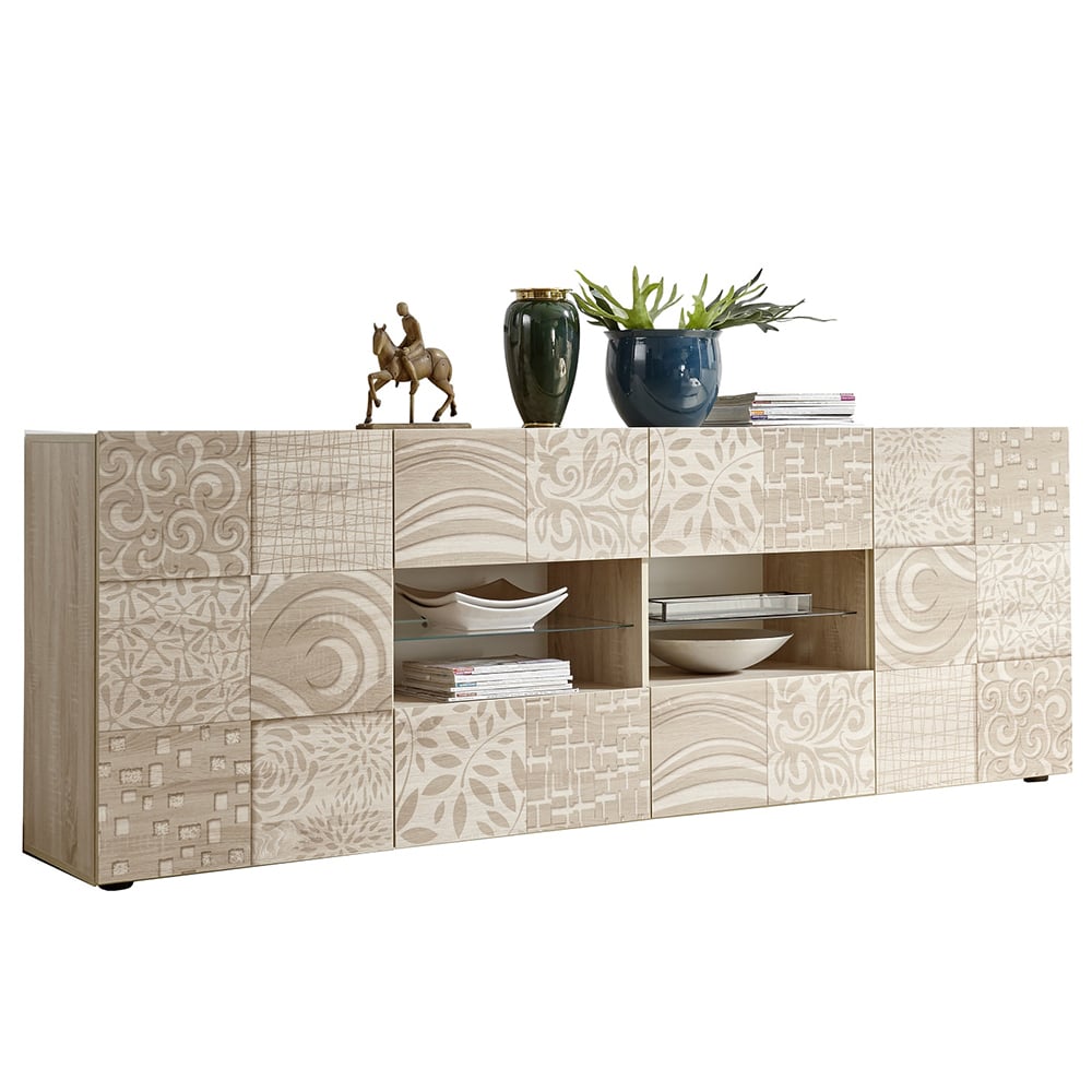 Ardent Wooden Sideboard With 2 Doors 4 Drawers In Sonoma Oak
