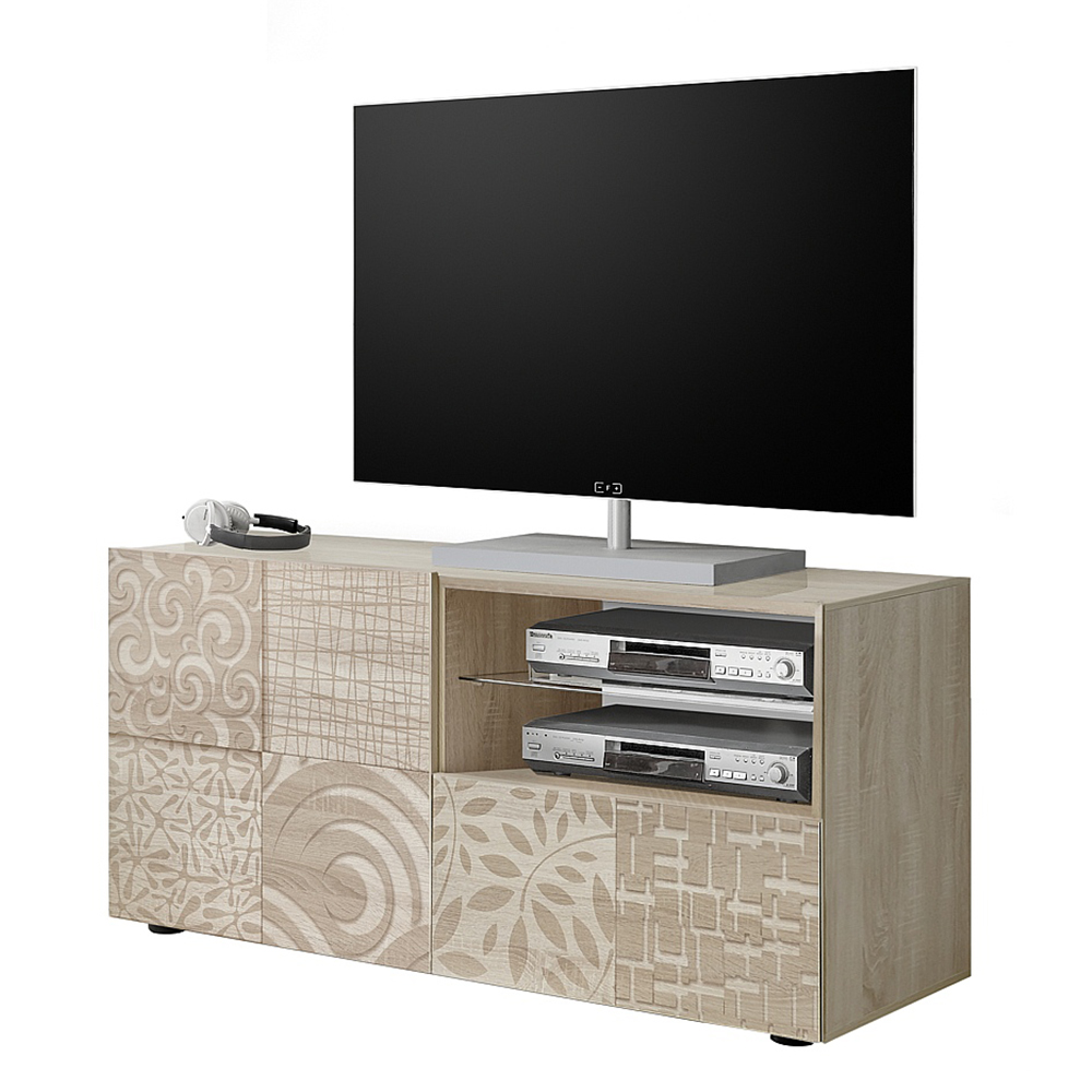 Ardent Wooden TV Stand With 1 Door 1 Drawer In Sonoma Oak