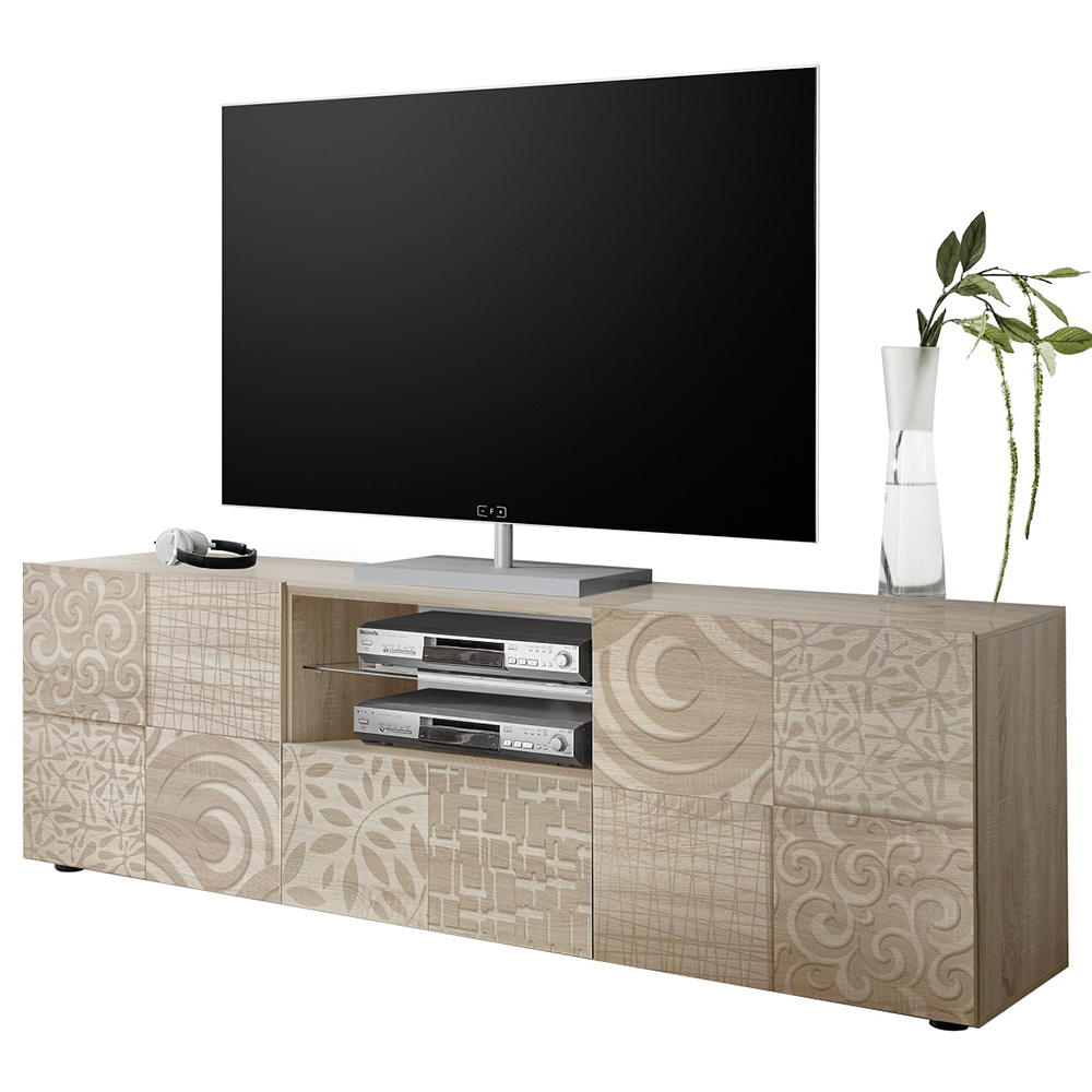 Ardent Wooden TV Stand With 2 Doors 1 Drawer In Sonoma Oak