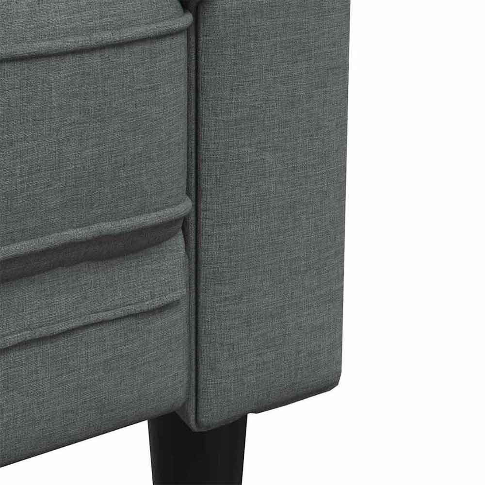 Ardino Fabric 3+2 Sofa Set In Dark Grey