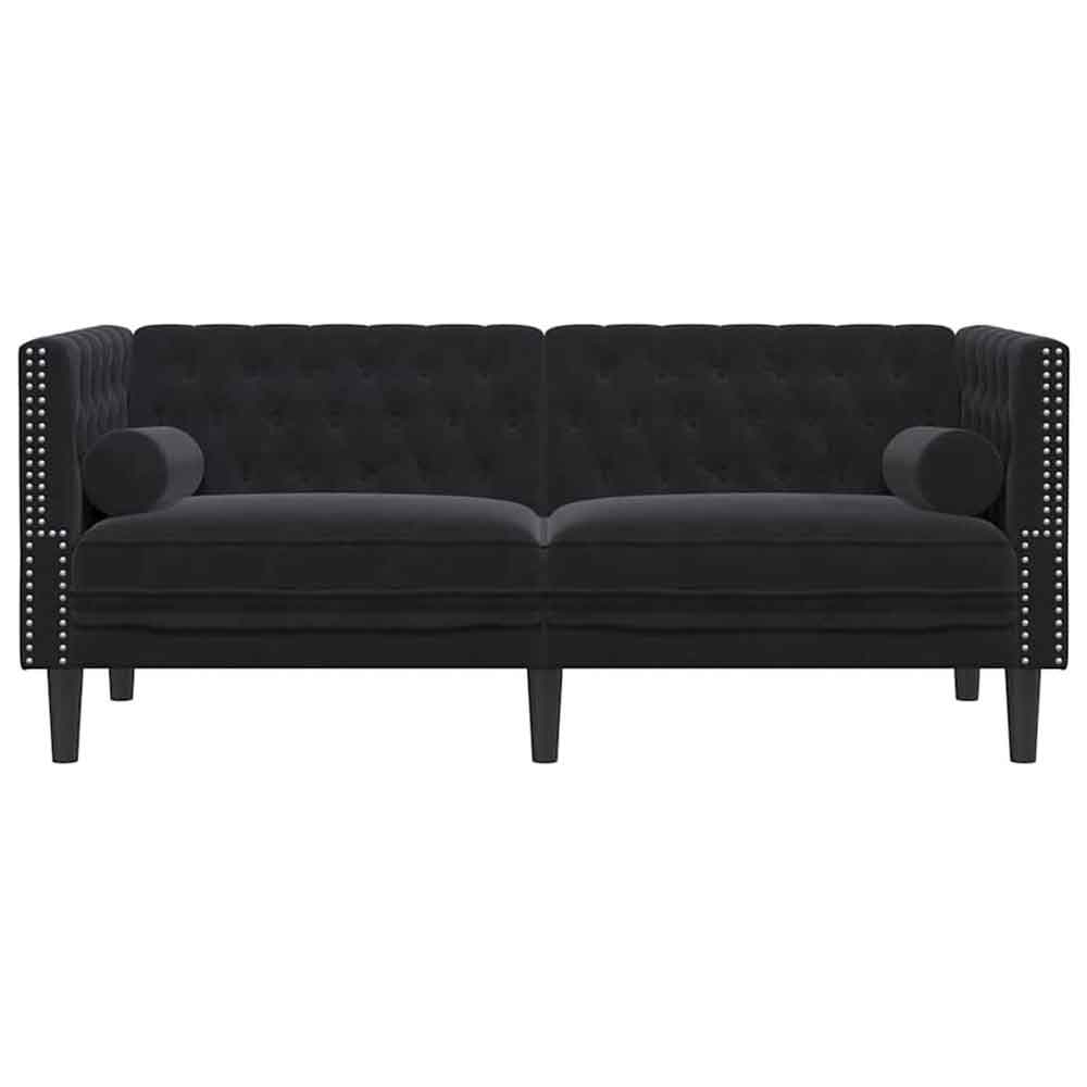 Ardino Velvet 2 Seater Sofa In Black