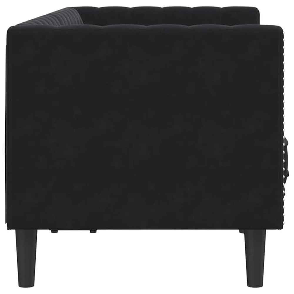 Ardino Velvet 2 Seater Sofa In Black