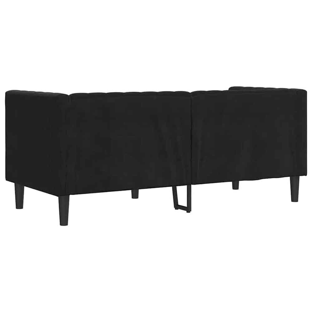 Ardino Velvet 2 Seater Sofa In Black