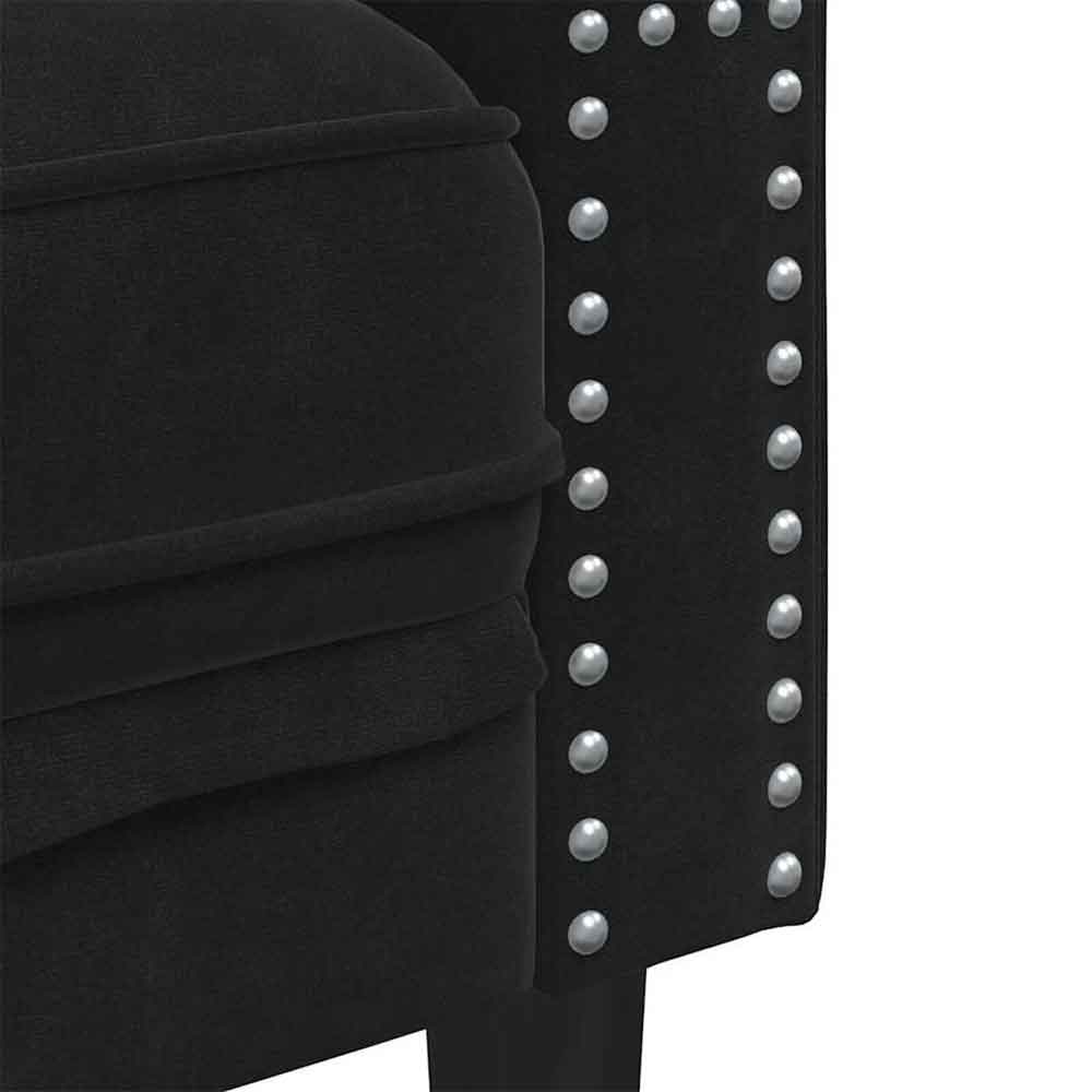 Ardino Velvet 2 Seater Sofa In Black
