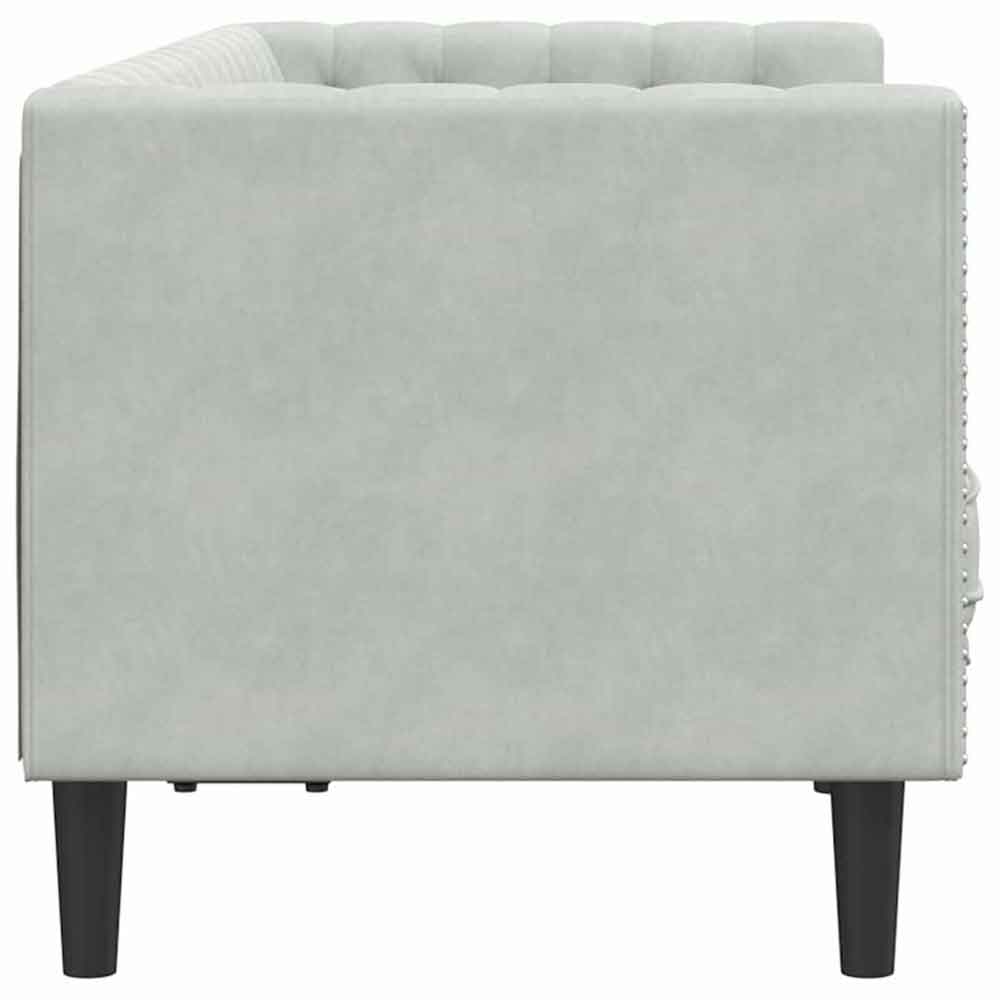 Ardino Velvet 2 Seater Sofa In Light Grey