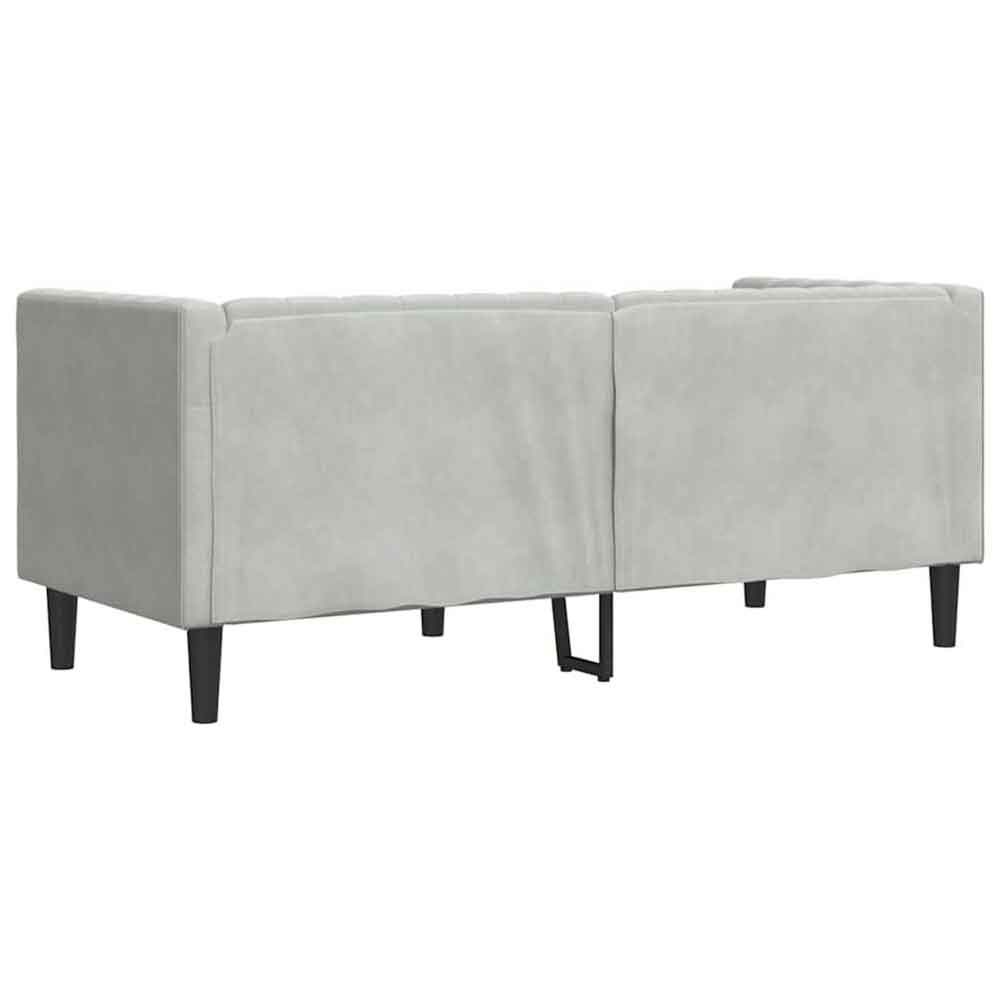 Ardino Velvet 2 Seater Sofa In Light Grey