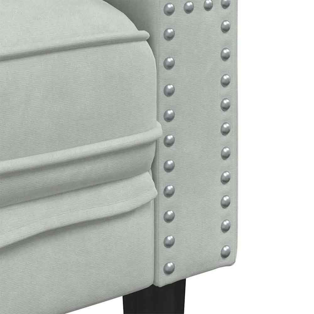 Ardino Velvet 2 Seater Sofa In Light Grey