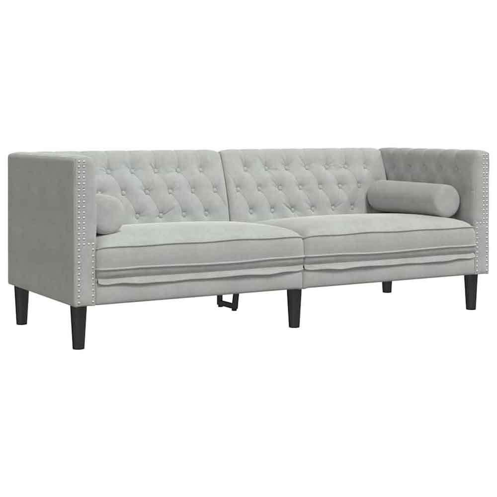 Ardino Velvet 3+2 Sofa Set In Light Grey