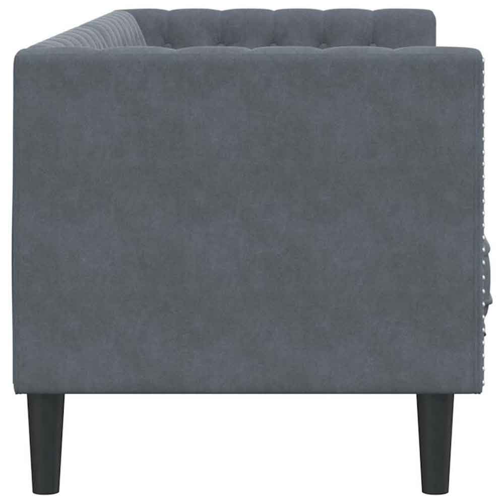 Ardino Velvet 3 Seater Sofa In Dark Grey