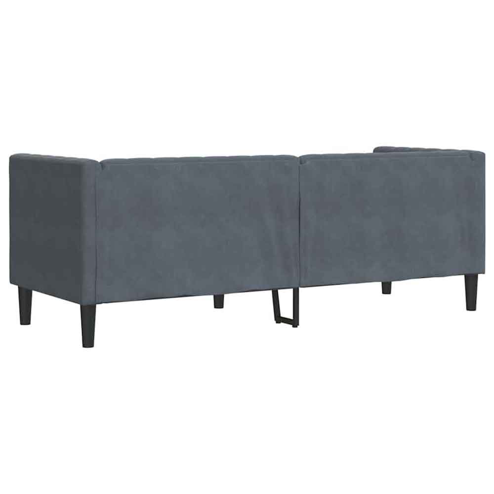 Ardino Velvet 3 Seater Sofa In Dark Grey