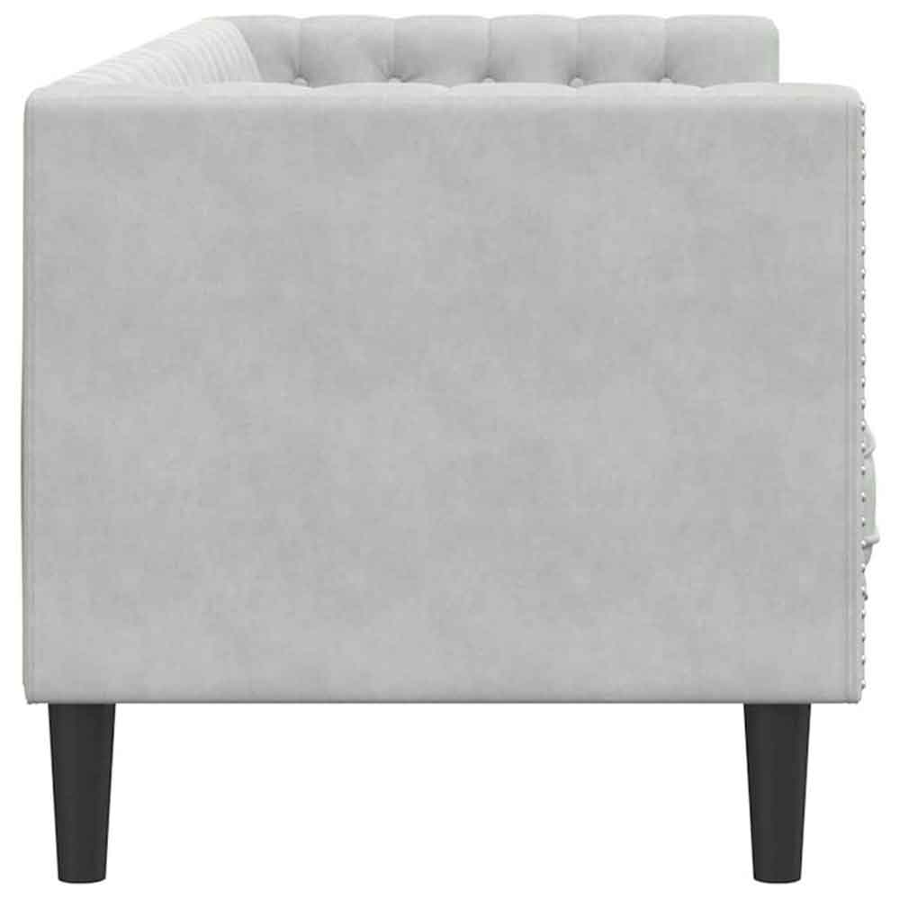 Ardino Velvet 3 Seater Sofa In Light Grey