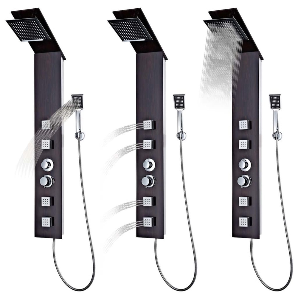 Ardmore 3 Modes Shower Panel System With Shower Kit 1330mm Height - Brown