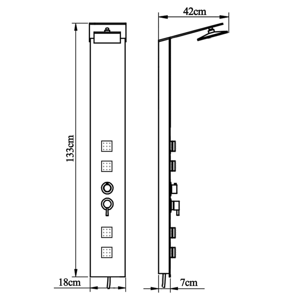 Ardmore 3 Modes Shower Panel System With Shower Kit 1330mm Height - Brown