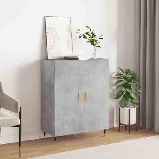 Ardmore Wooden Storage Cabinet With 2 Doors In Concrete Grey