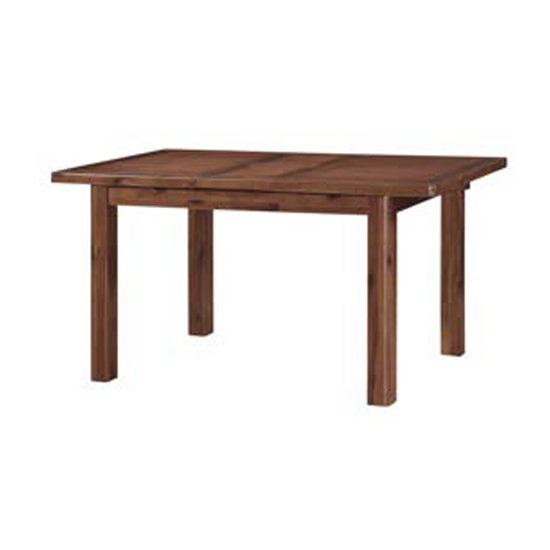 Areli Acacia Extending Dining Set With 4 Cream Sika Dining Chair