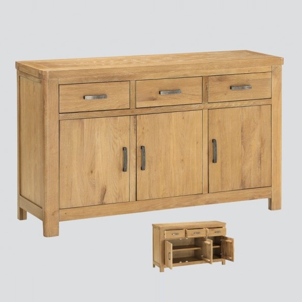 Areli Large Wooden Sideboard In Washed Oak Finish Furniture in Fashion