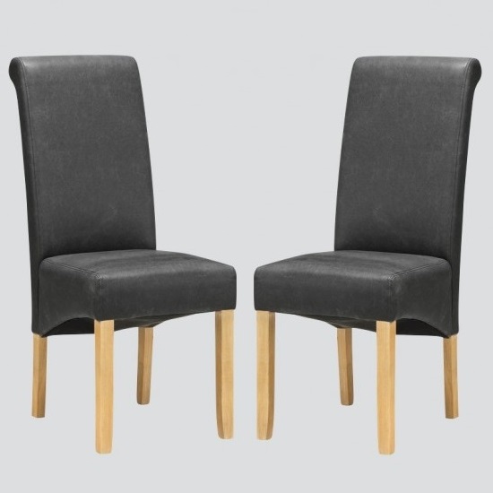 Areli Dining Chairs In Grey And Washed Oak In A Pair Furniture in Fashion