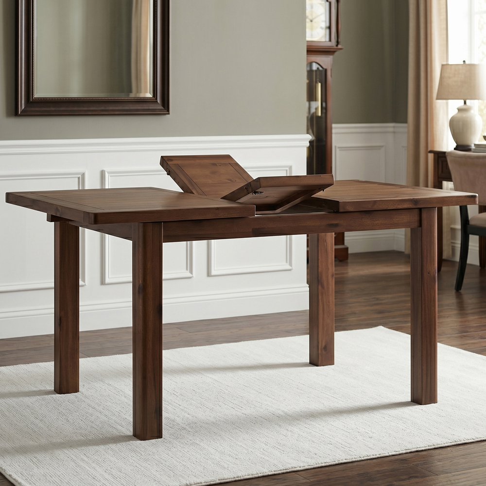 Areli Small Wooden Extending Dining Table In Dark Brown