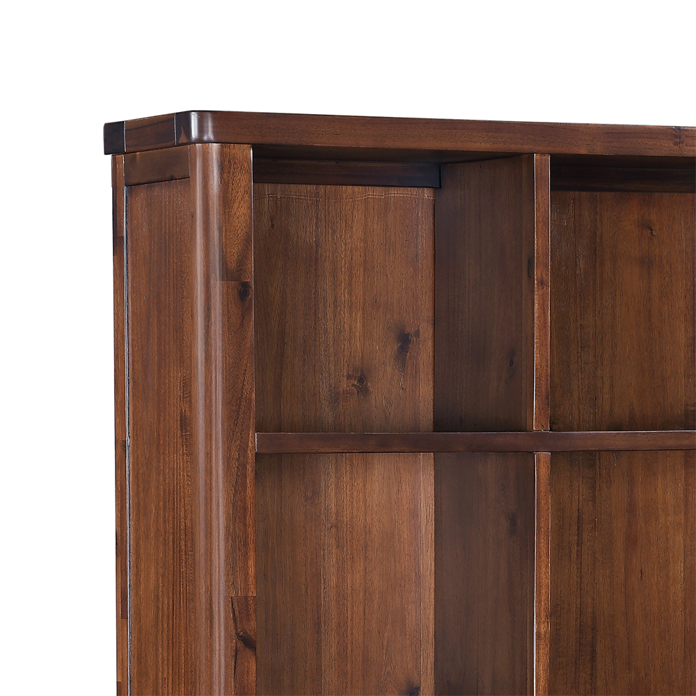 Areli Wooden Bookcase With 2 Drawers In Dark Brown