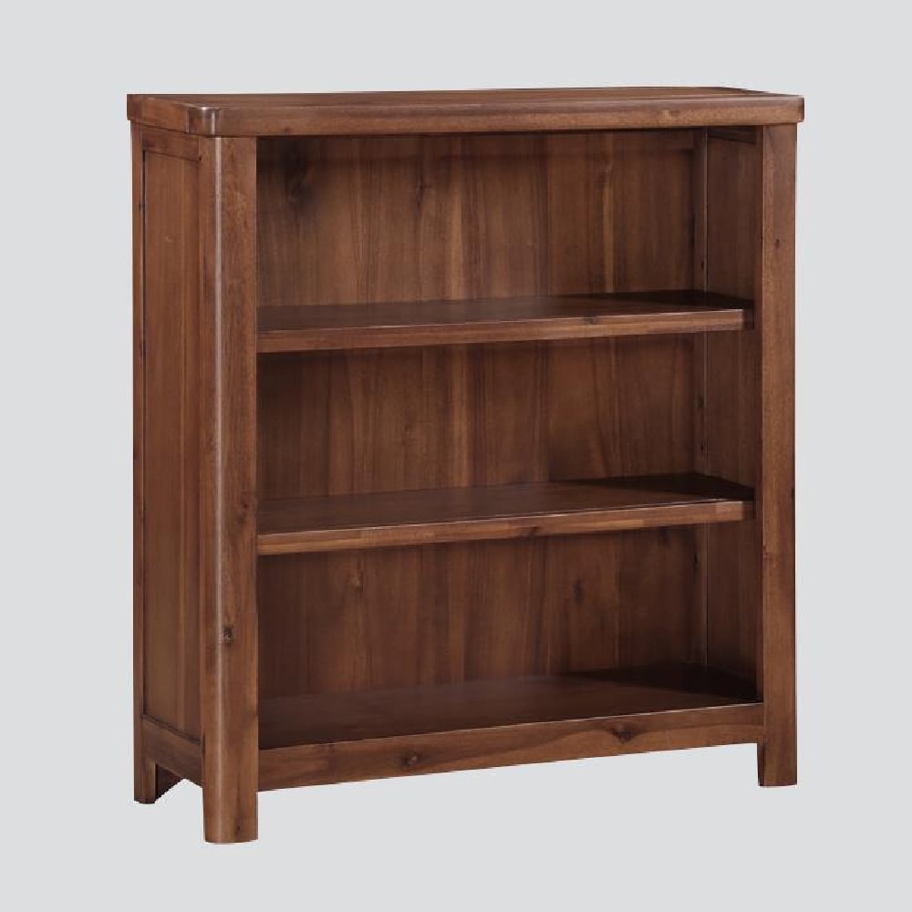 Areli Wooden Bookcase With 3 Shelves In Dark Brown