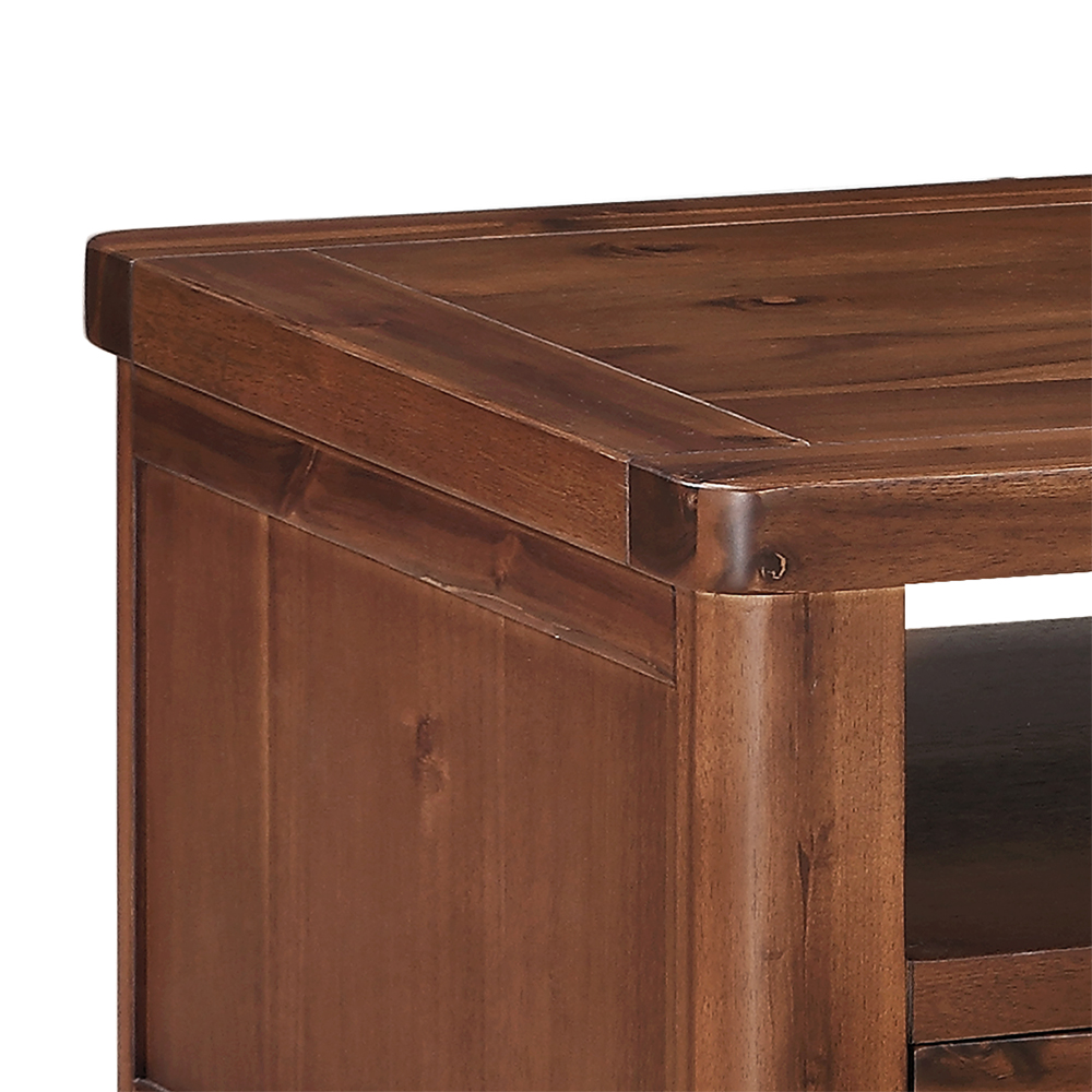 Areli Wooden Coffee Table With 2 Drawers In Dark Brown