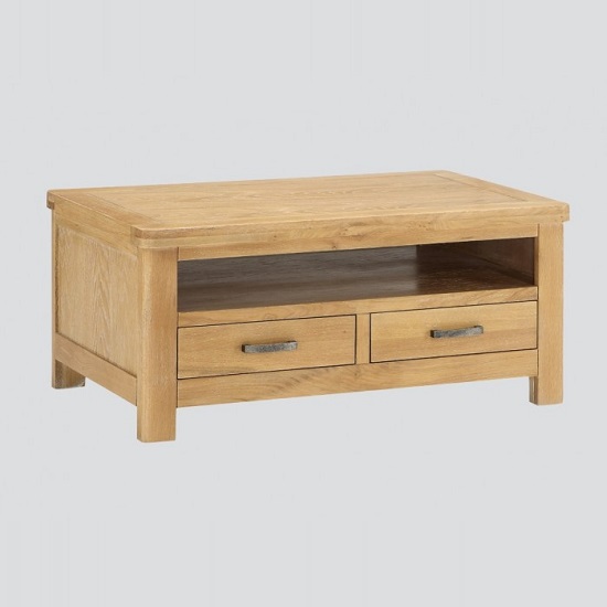 Areli Wooden Coffee Table In Washed Oak Finish Furniture in Fashion