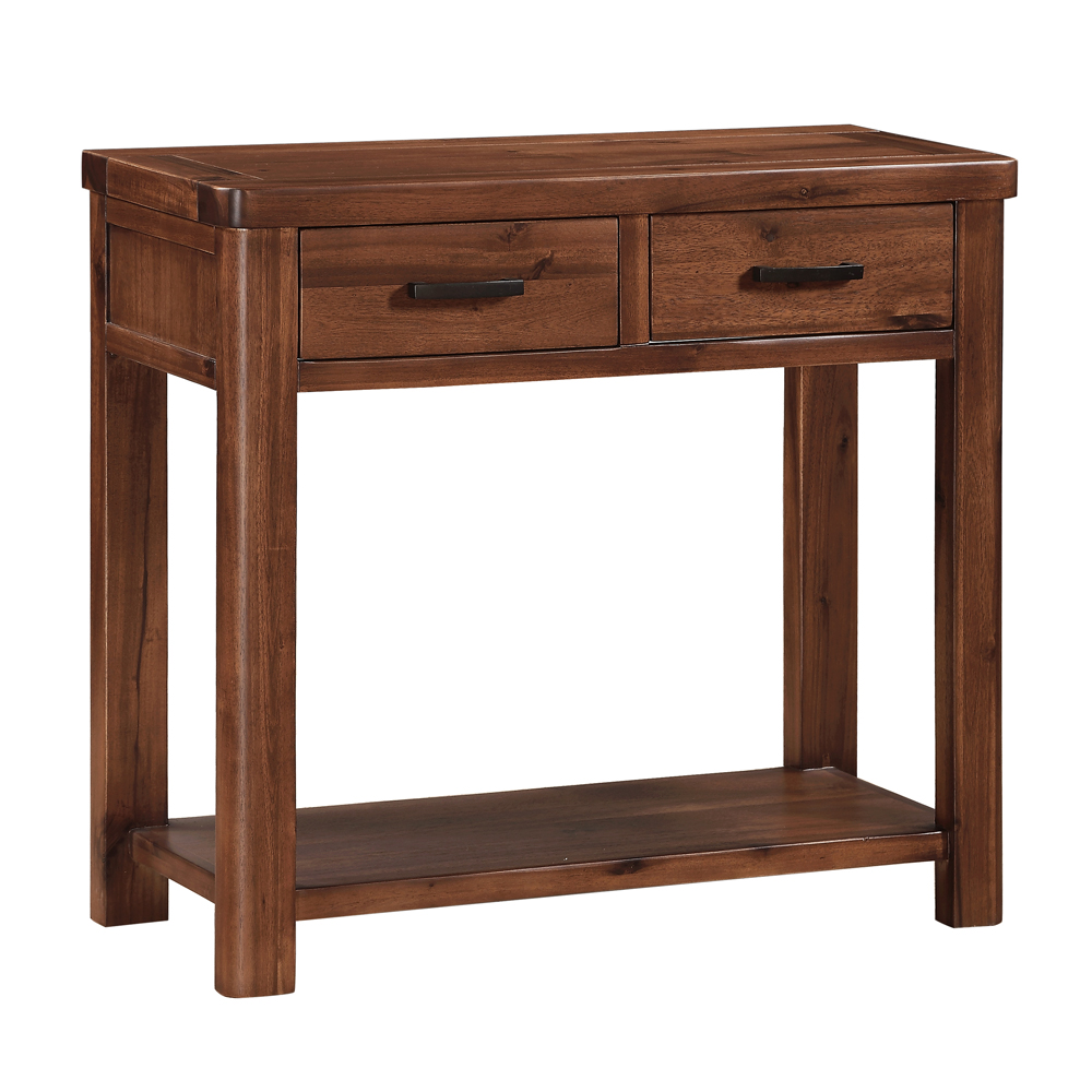 Areli Wooden Console Table With 2 Drawers In Dark Brown