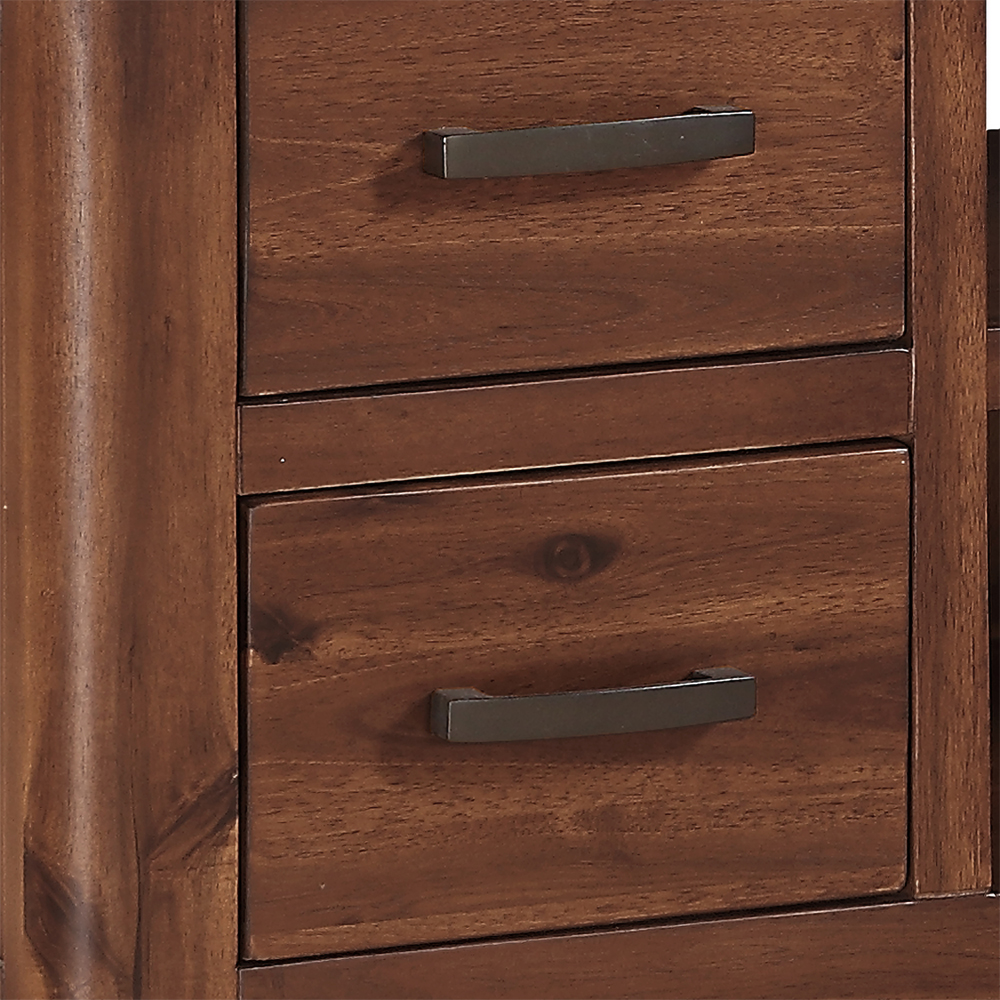 Areli Wooden Corner TV Stand With 4 Drawers In Dark Brown