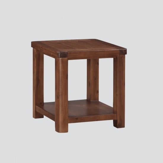 Areli Wooden End Table In Dark Acacia Finish