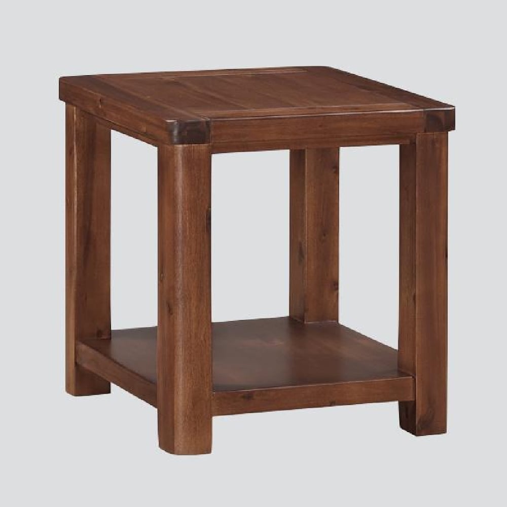 Areli Wooden End Table In Dark Brown