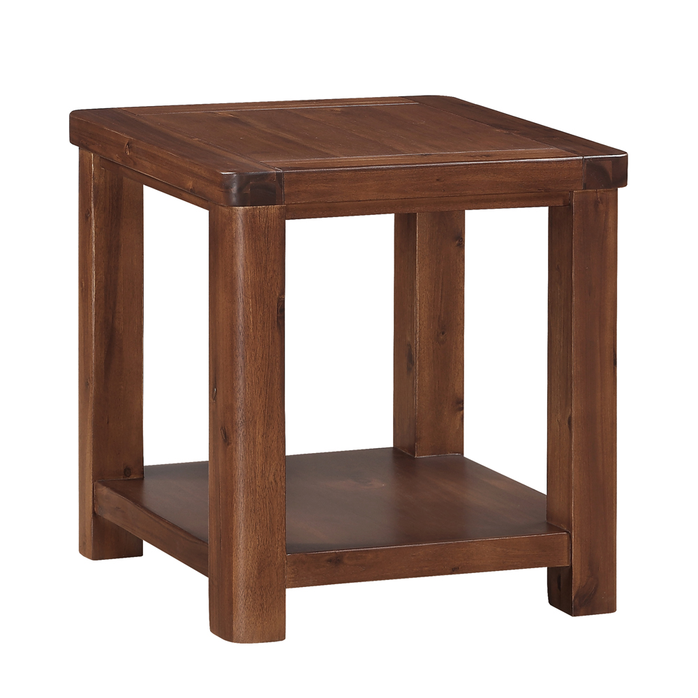 Areli Wooden End Table In Dark Brown