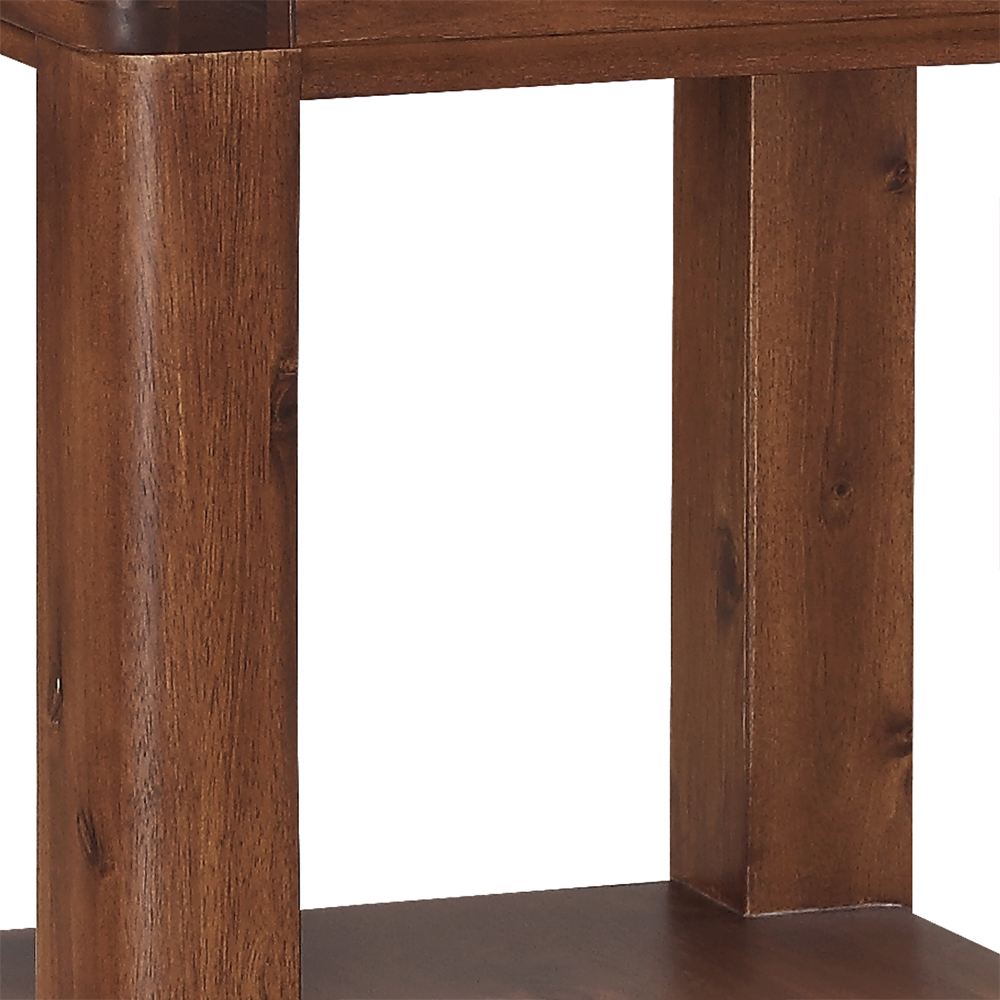 Areli Wooden End Table In Dark Brown