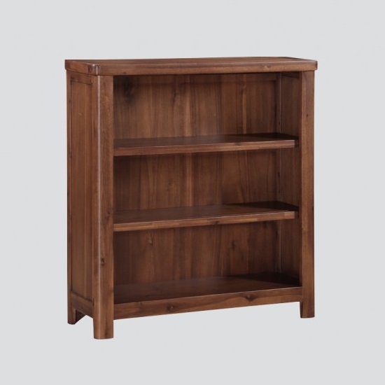 Photo of Areli wooden low bookcase in dark acacia finish