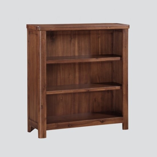 Photo of Areli wooden low bookcase in dark acacia finish