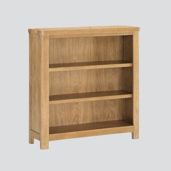 Areli Wooden Low Bookcase In Washed Oak Finish Furniture in Fashion