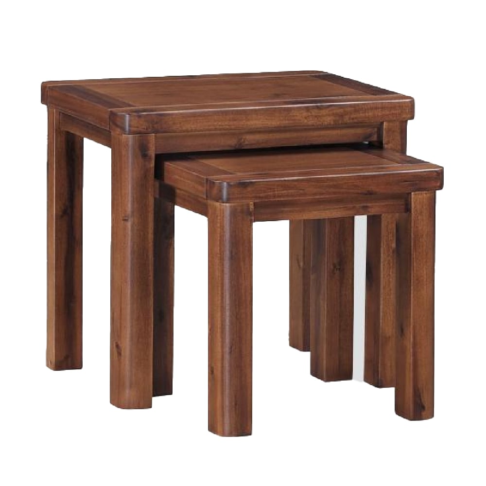 Areli Wooden Nest Of 2 Table In Dark Brown