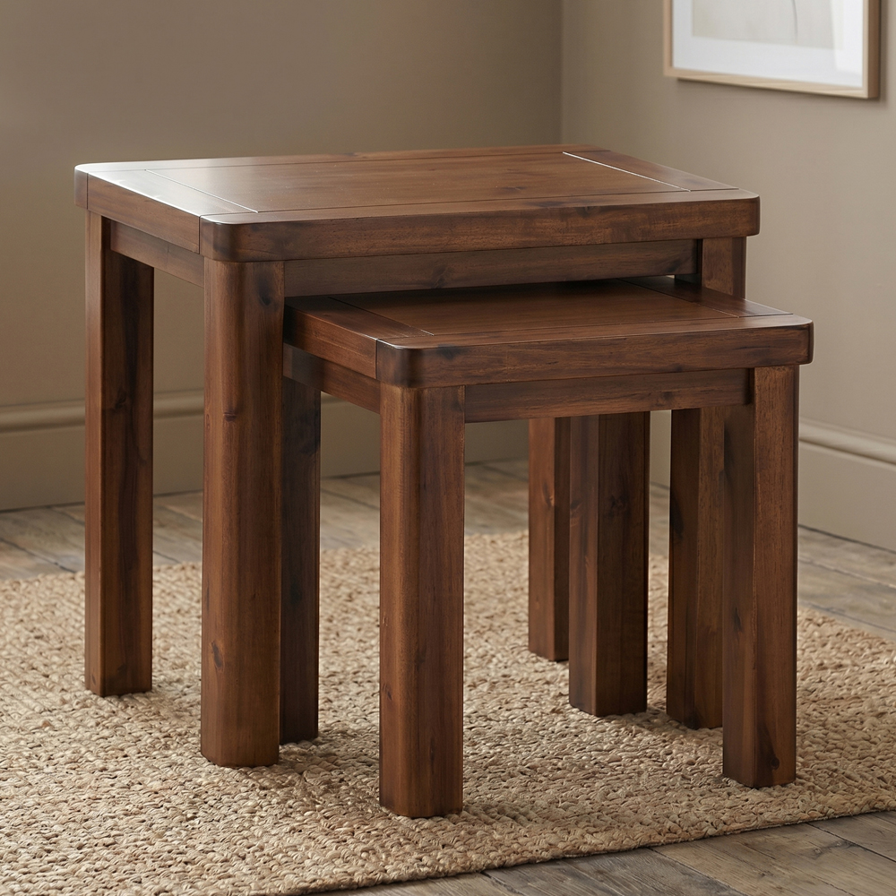 Areli Wooden Nest Of 2 Tables In Dark Brown
