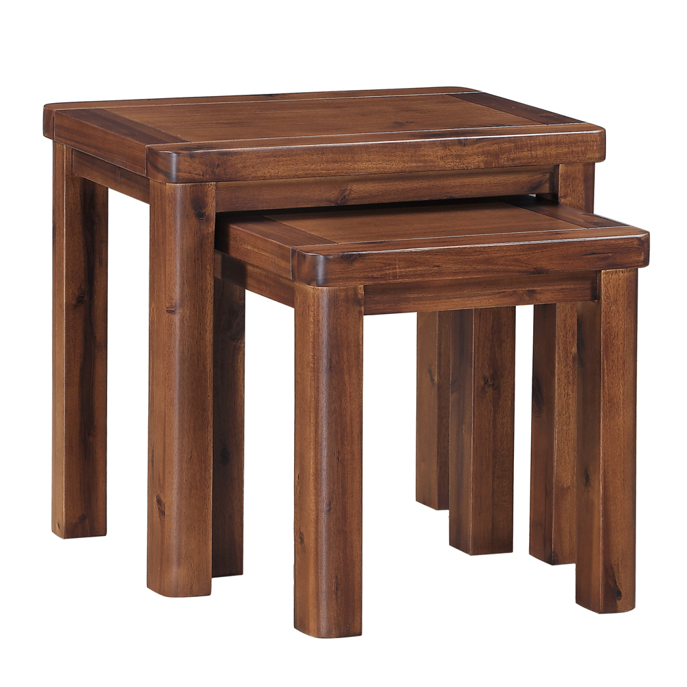 Areli Wooden Nest Of 2 Tables In Dark Brown