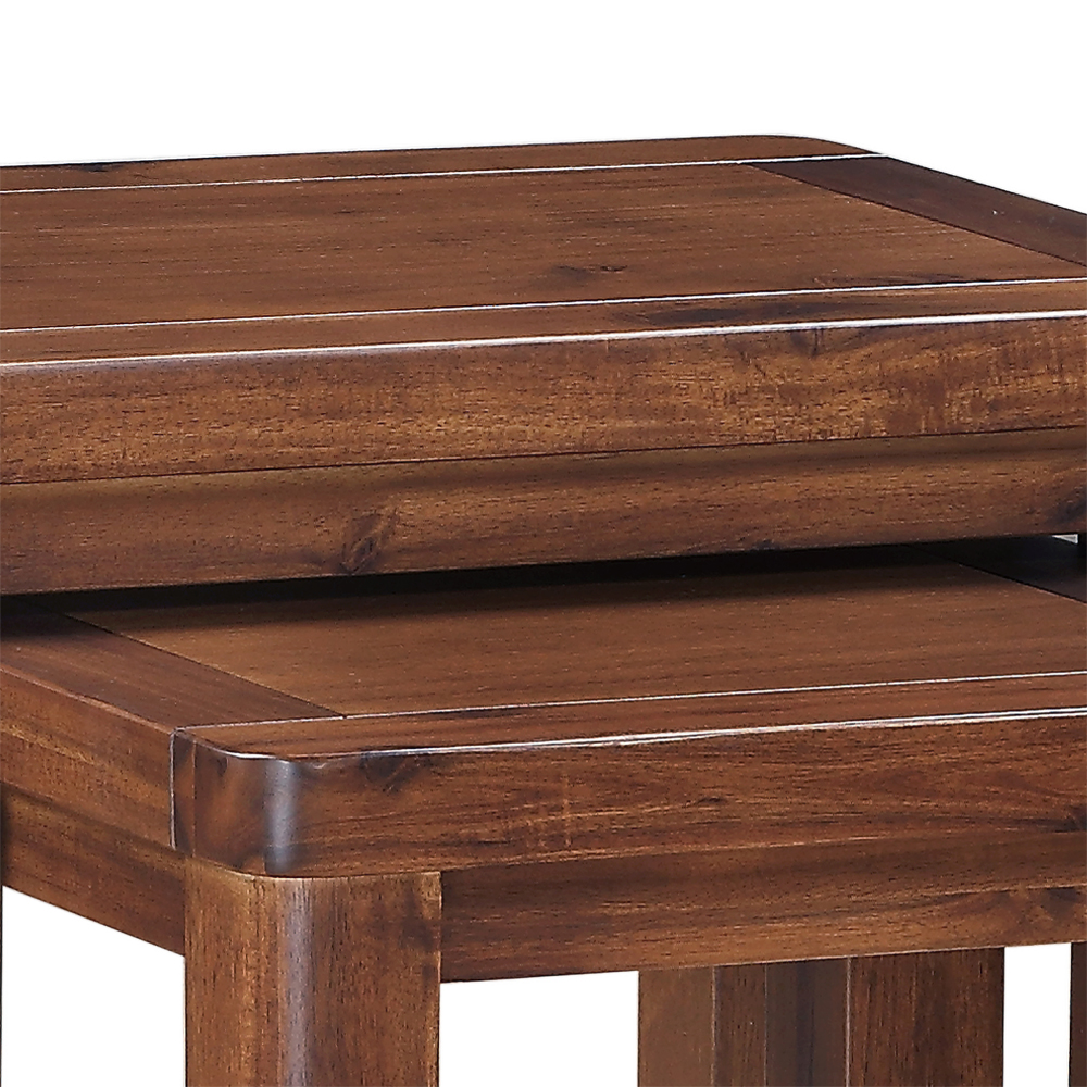 Areli Wooden Nest Of 2 Tables In Dark Brown