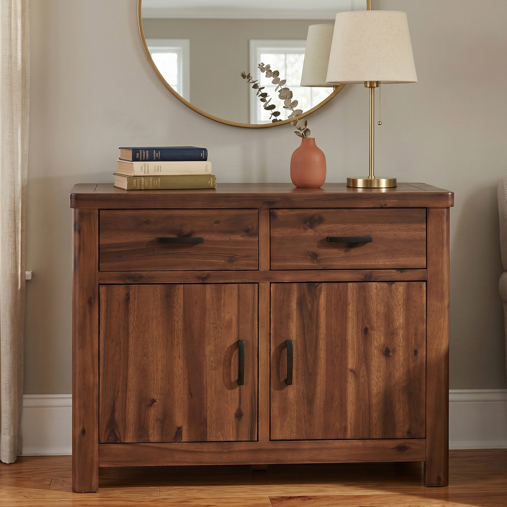 Areli Wooden Sideboard With 2 Doors 2 Drawers In Dark Brown