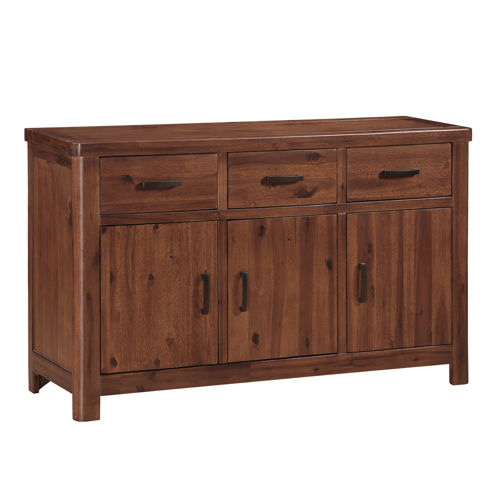 Areli Wooden Sideboard With 3 Doors 3 Drawers In Dark Brown