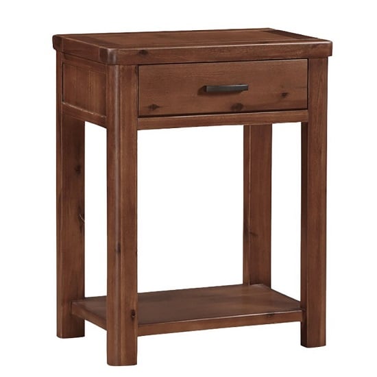 Photo of Areli wooden small console table in dark acacia finish