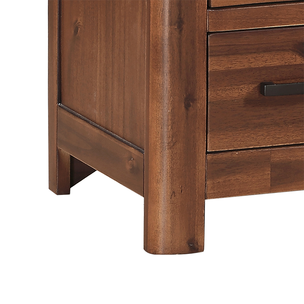 Areli Wooden Straight TV Stand With 4 Drawers In Dark Brown