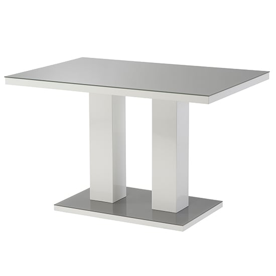 Aarina Grey Gloss Dining Table With 4 Samson Grey Chairs_2